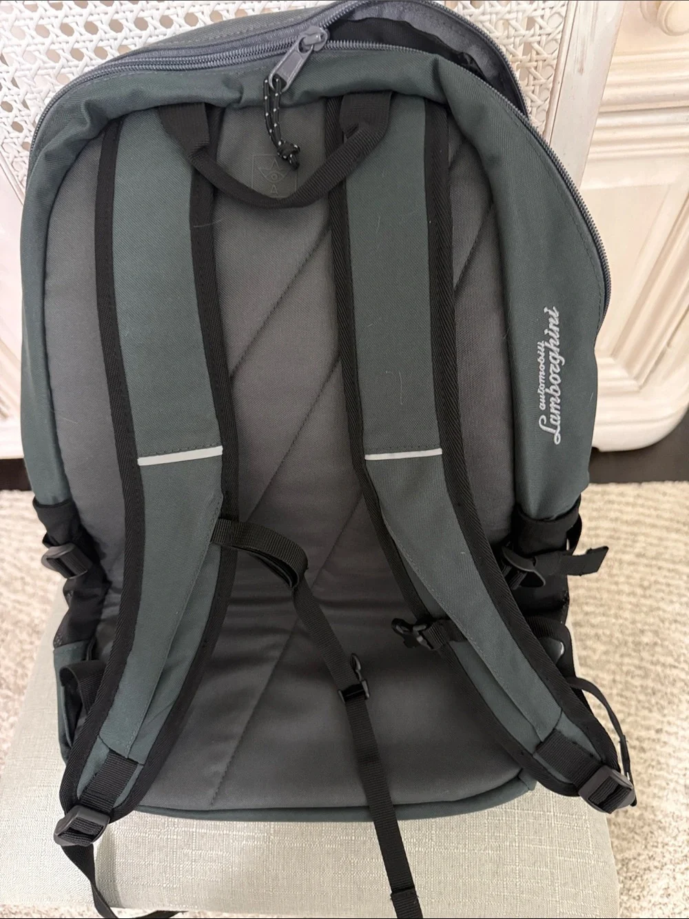 Lamborghini Dark Green Backpack with Teal Accents